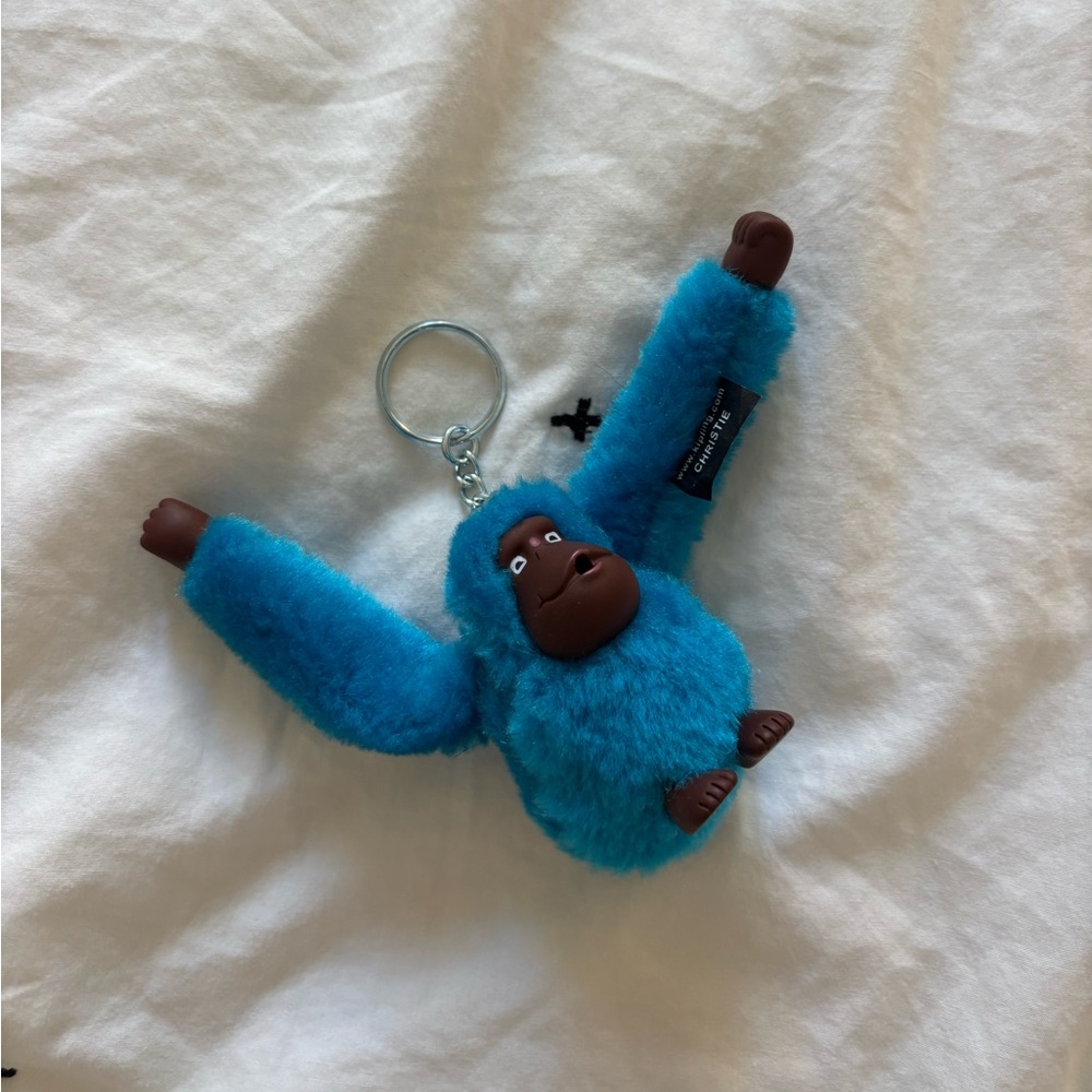 Kipling Christie blue monkey keychain